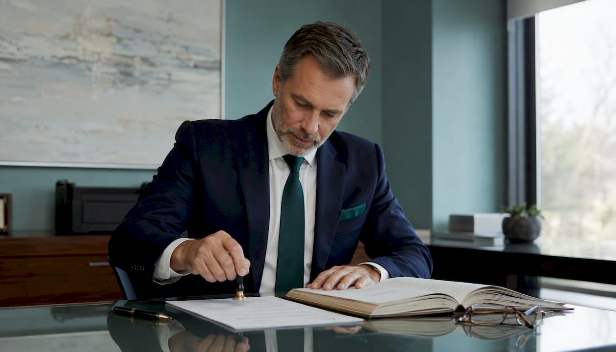 Notary stamping power of attorney document
