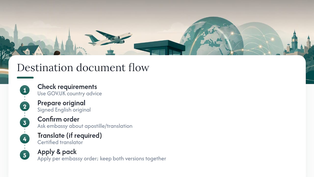 Flowchart for apostille and translation order