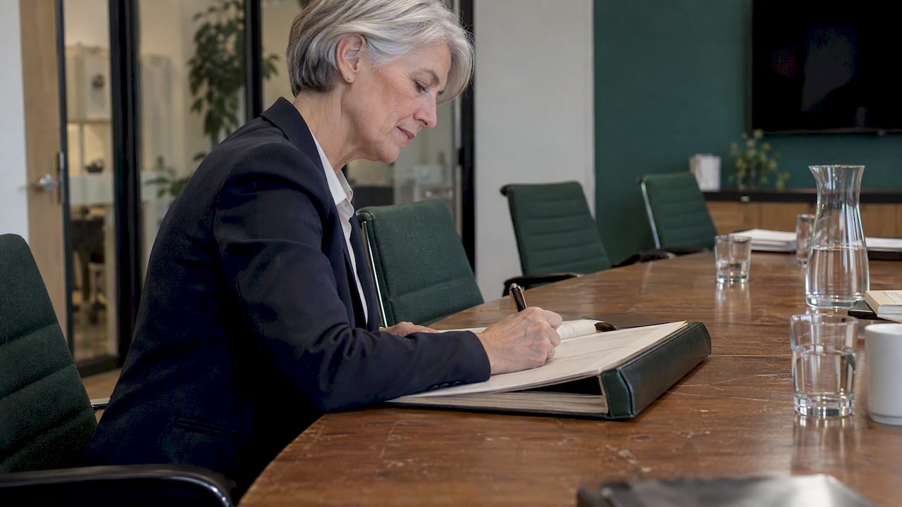 Chair signing company meeting minutes