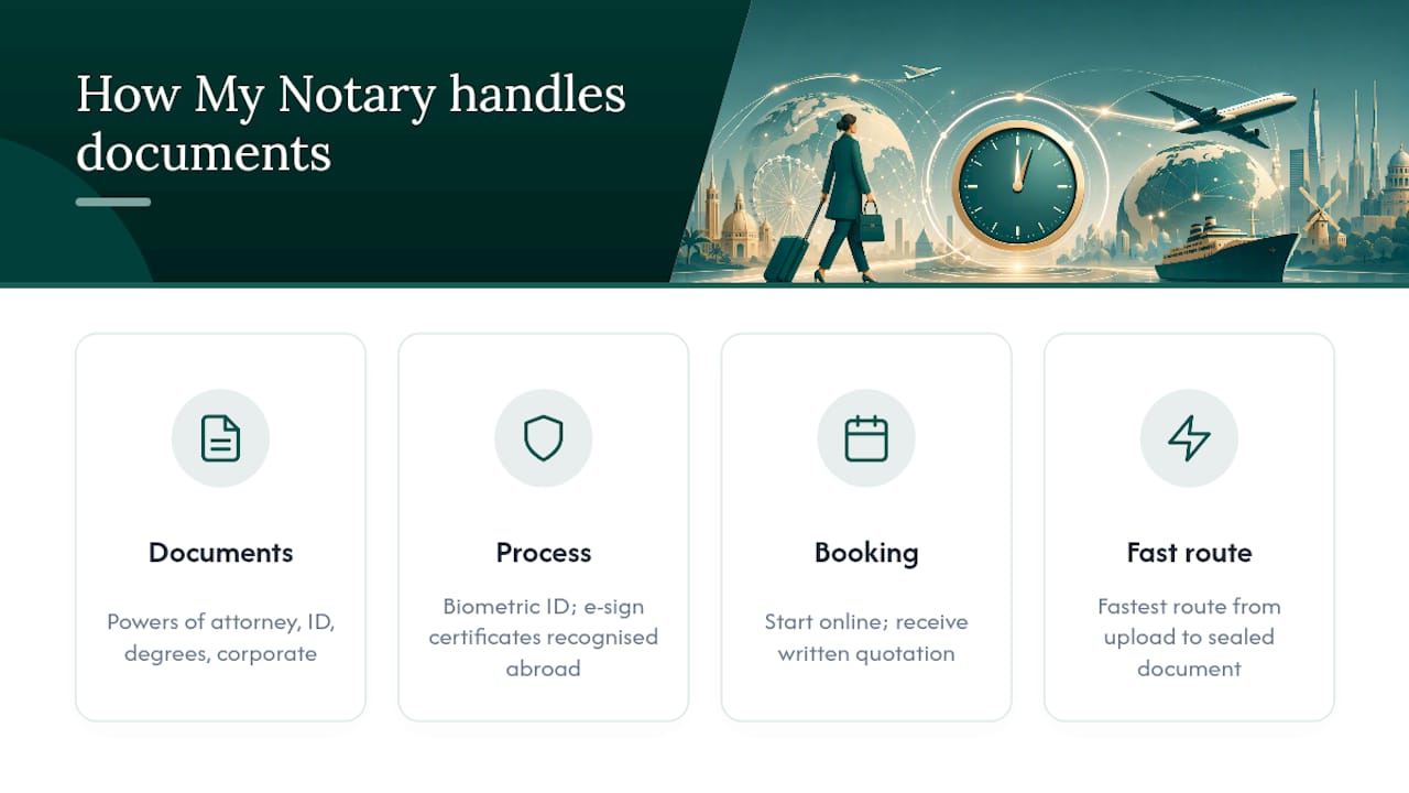 How My Notary handles the documents on this list — overview diagram