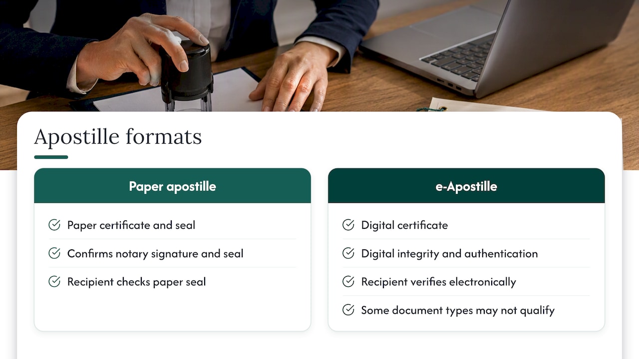 Paper apostille and e-Apostille comparison