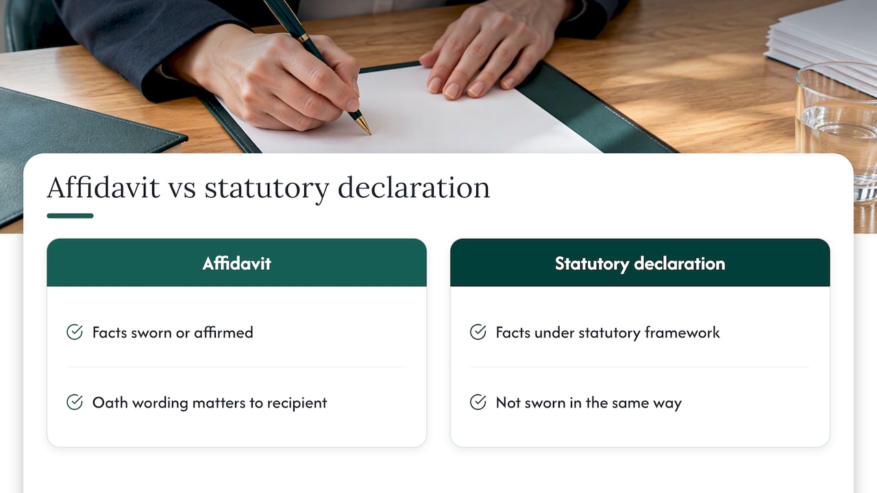 Affidavit and statutory declaration compared