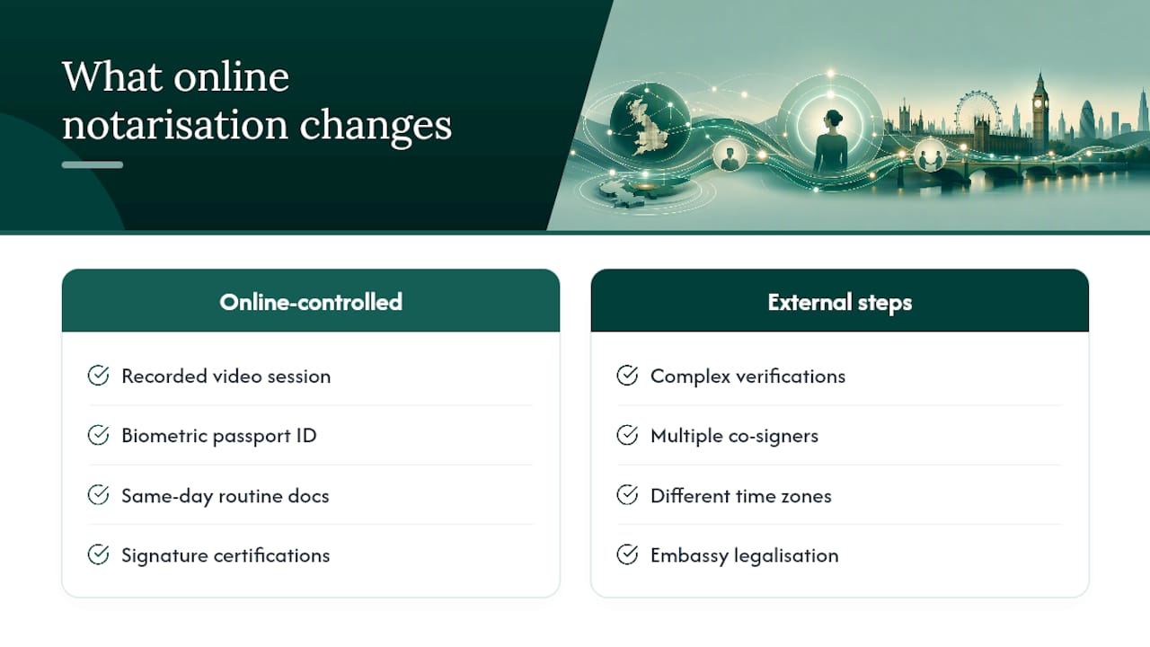 Why online notarisation actually changes the maths — overview diagram
