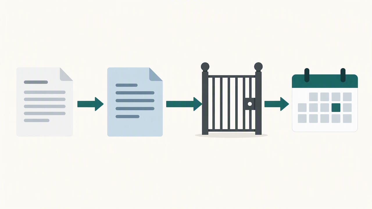 Written recipient reply preceding a notarisation booking