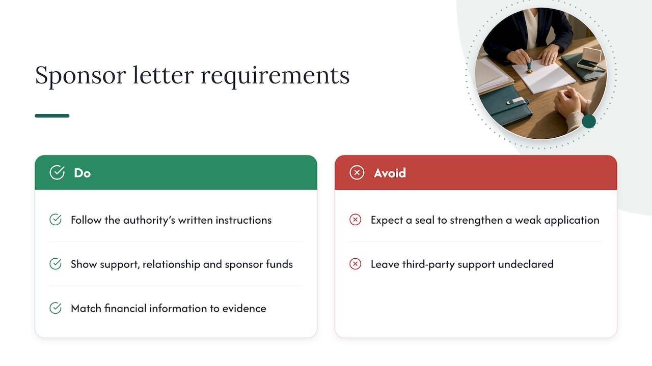 Does a sponsor letter need to be notarised? — overview diagram