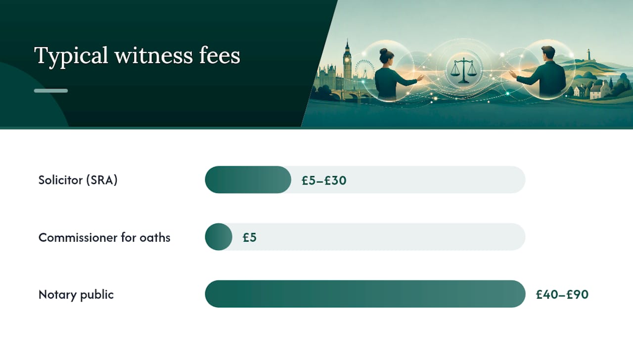 Comparison diagram of UK statutory declaration witness types