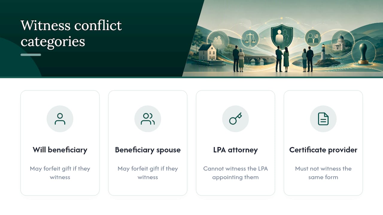 Four legal witness conflict categories